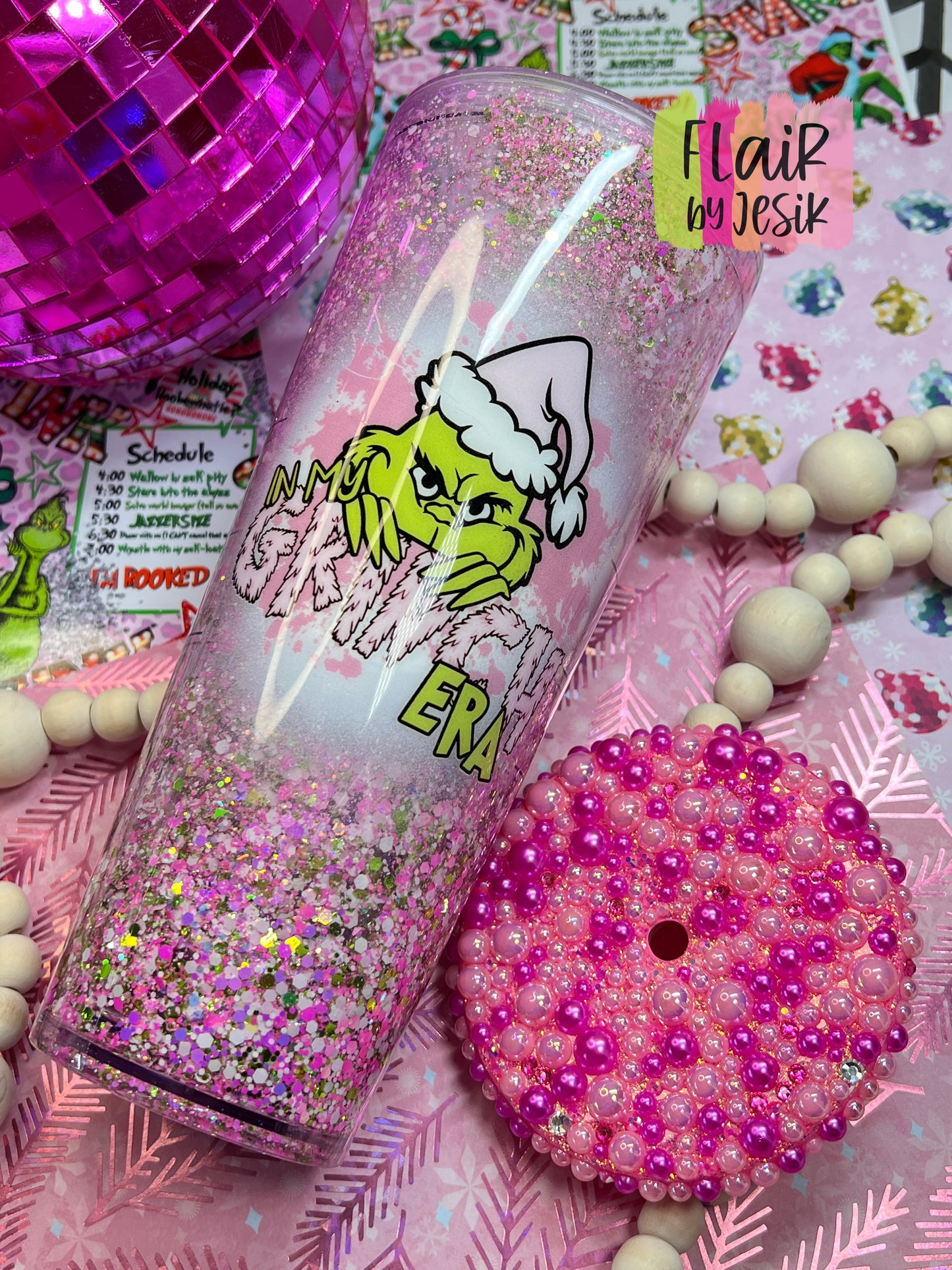 SB Grinch Snow Globe w/ blinged lid