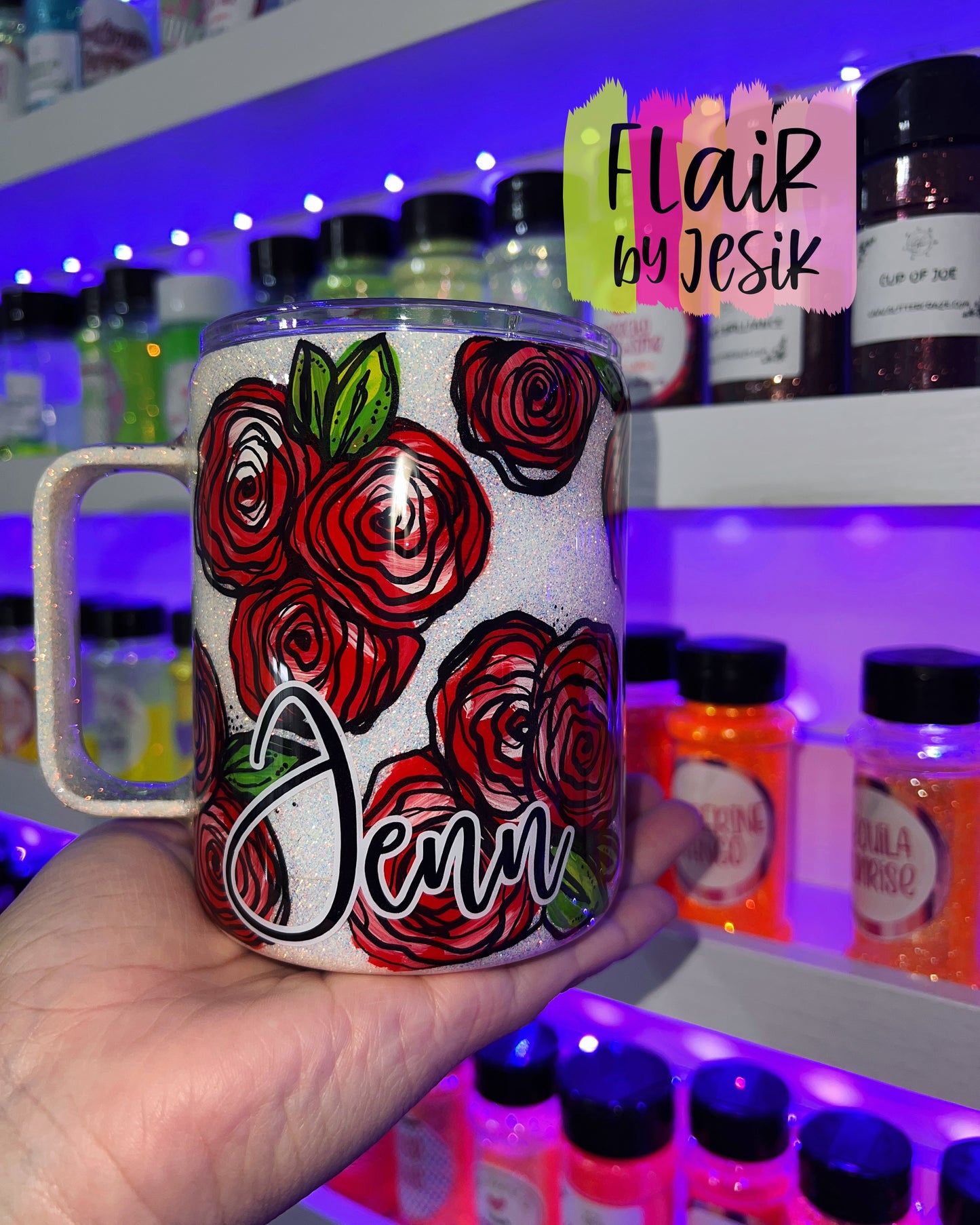 Hand Painted Floral 10 oz. Mug