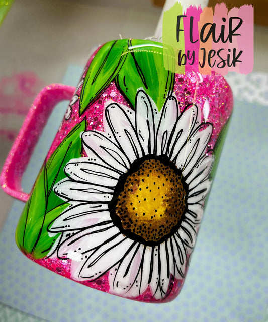 Hand Painted Daisy Mug