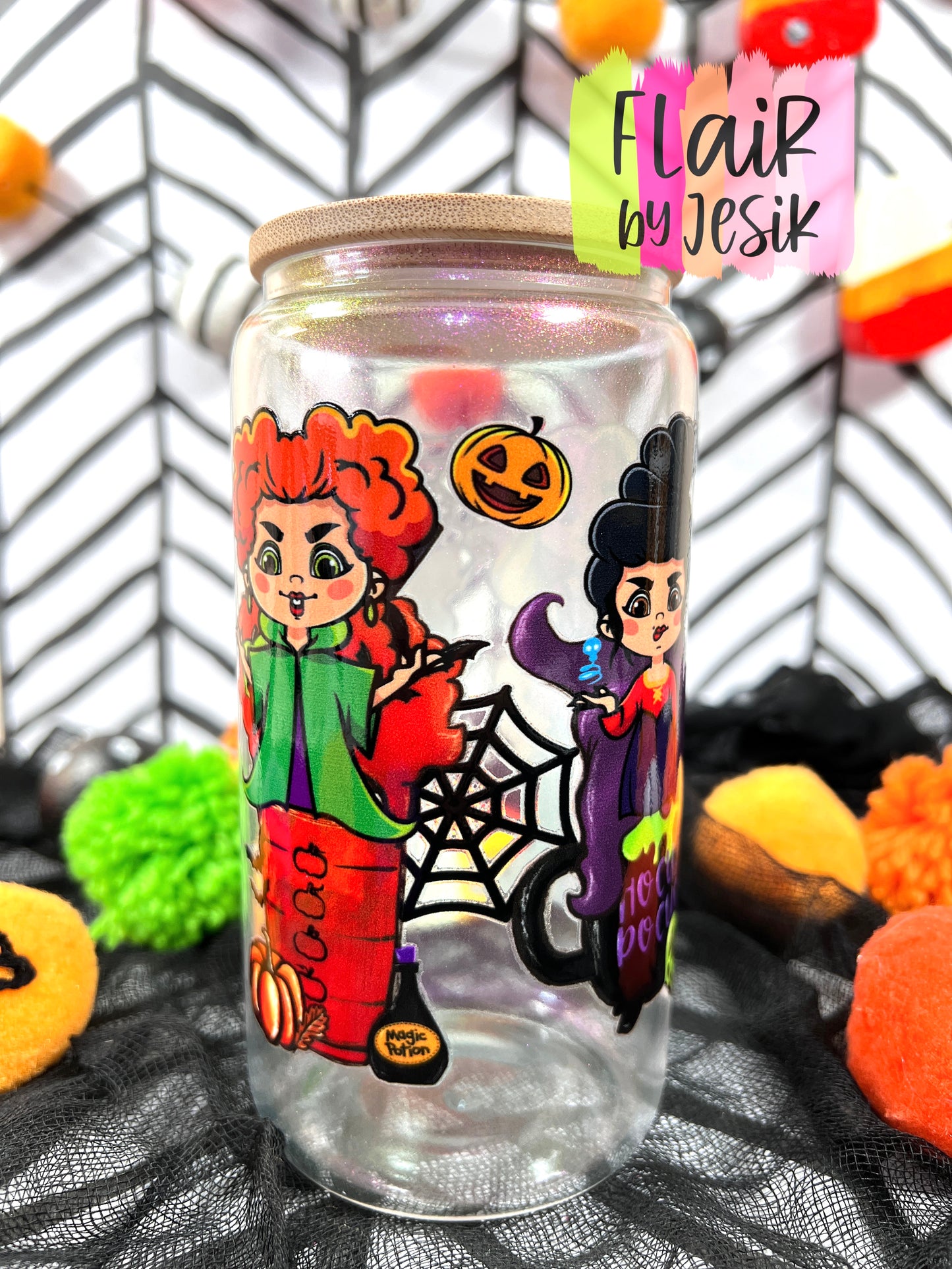 Iridescent 16 oz Hocus Pocus Glass