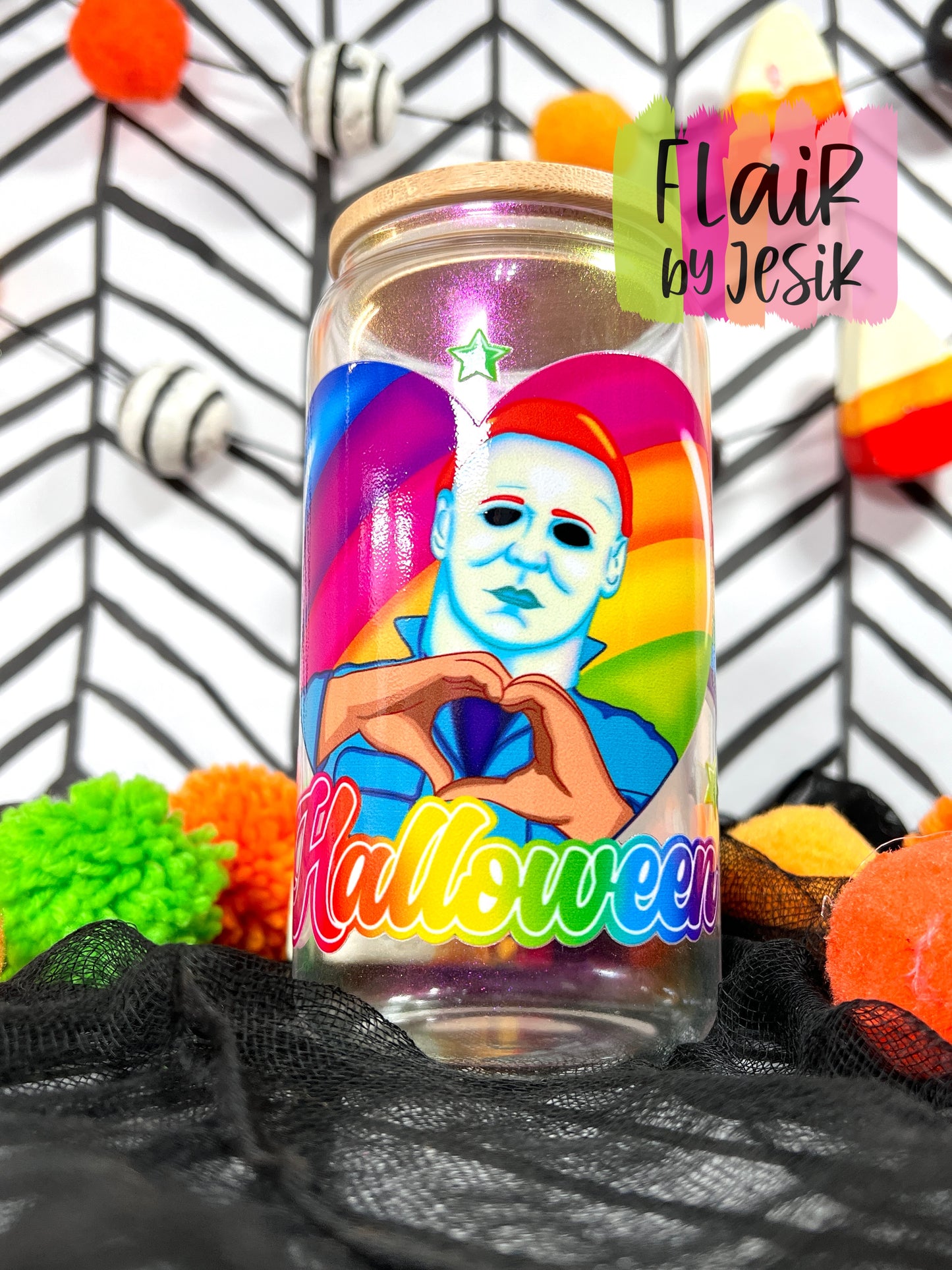 Iridescent 16 oz Glass Lovely Myers