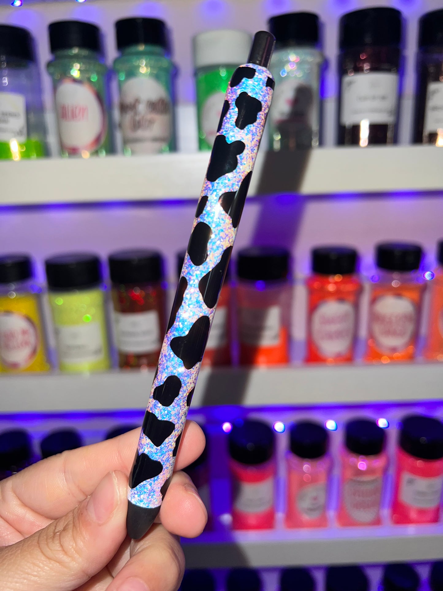 Animal Print Glittered Pen