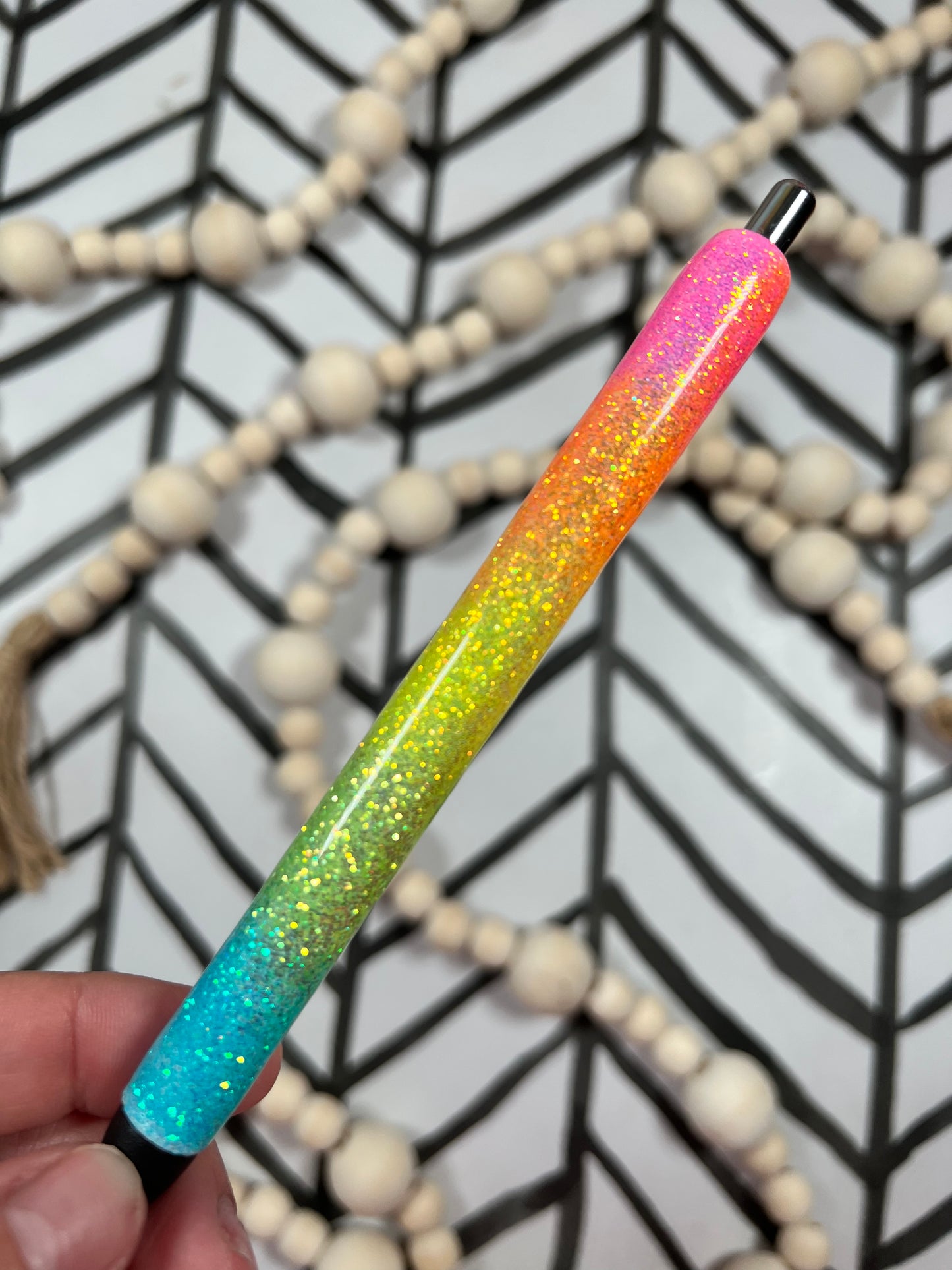 Glittered Neon Rainbow Pen